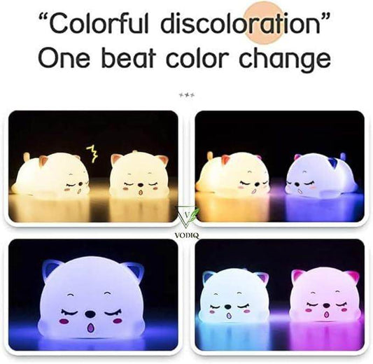 Cute Cat Animal Silicone Baby Night Light - ZapKart
