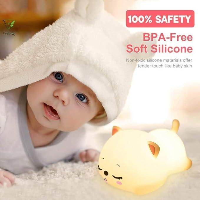 Cute Cat Animal Silicone Baby Night Light - ZapKart