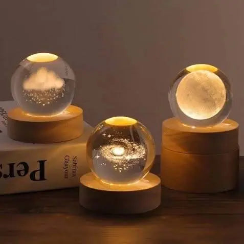3D Galaxy Glass Ball Night Lamp - ZapKart